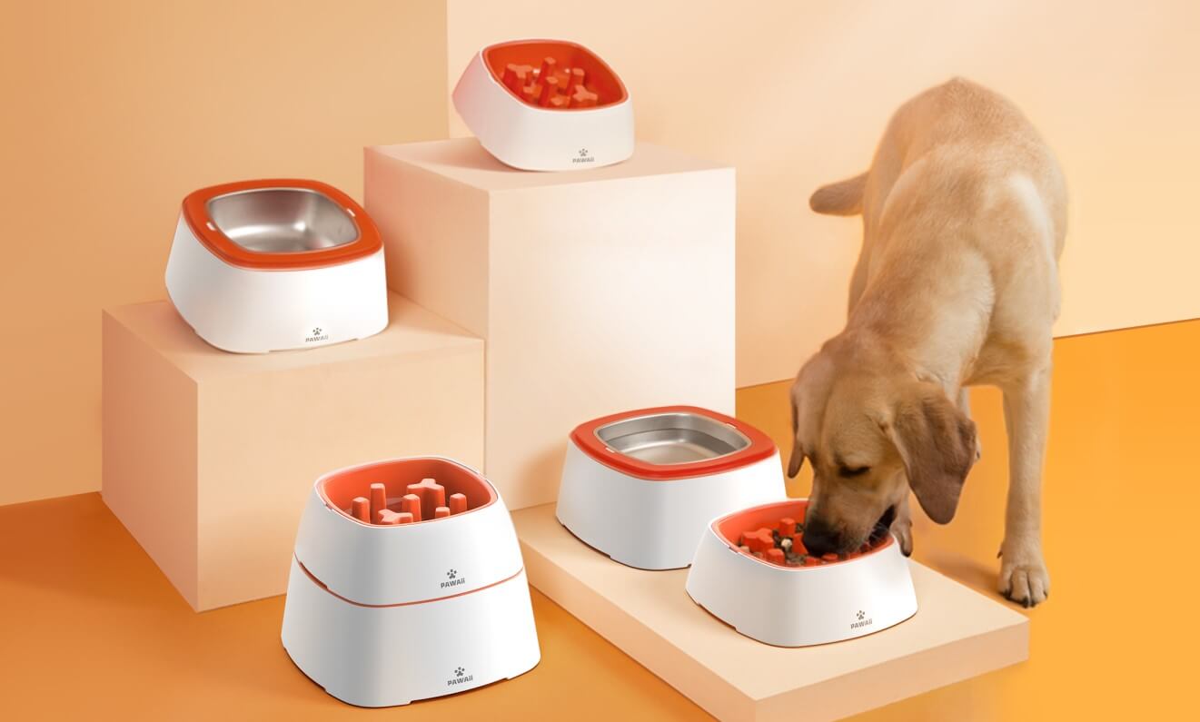 Slow Feeder Pet Bowl Dog Bowl Anti Bloating Anti-Slip Feet Interactive Feed  Dish
